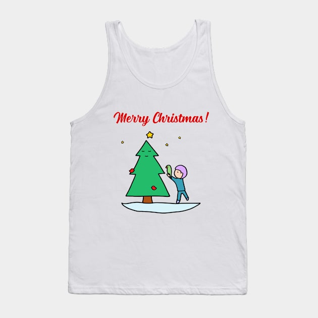 Merry Christmas - Sustainable Tree Tank Top by ImperfectLife